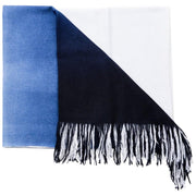 Classic Artisan AZURE Merino Cashmere Throw / Blanket Handwoven In Indigo Ombre