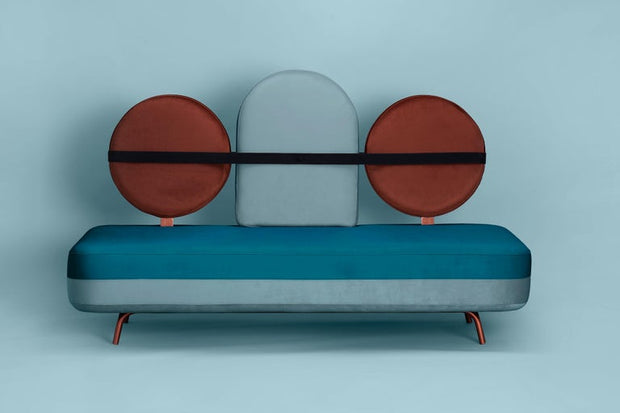 Jimi Sofa in Blue + Red