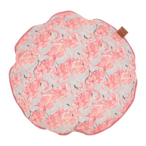 Circle Cushion, DECO- Flamingos Powder Pink