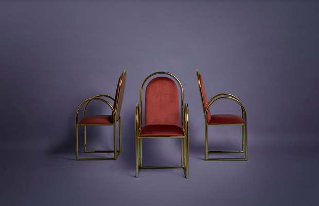 Arco Chair (Gold Version) Maroon