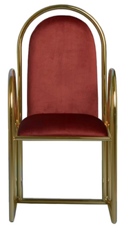 Arco Chair (Gold Version) Maroon