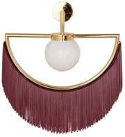 Wink Gold-Plated Wall Lamp with Maroon Fringes