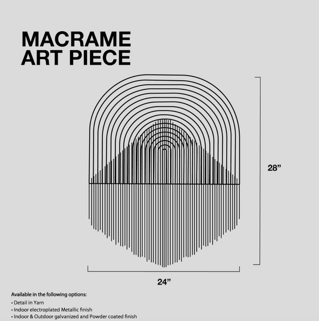 Macrame Art Piece Black White