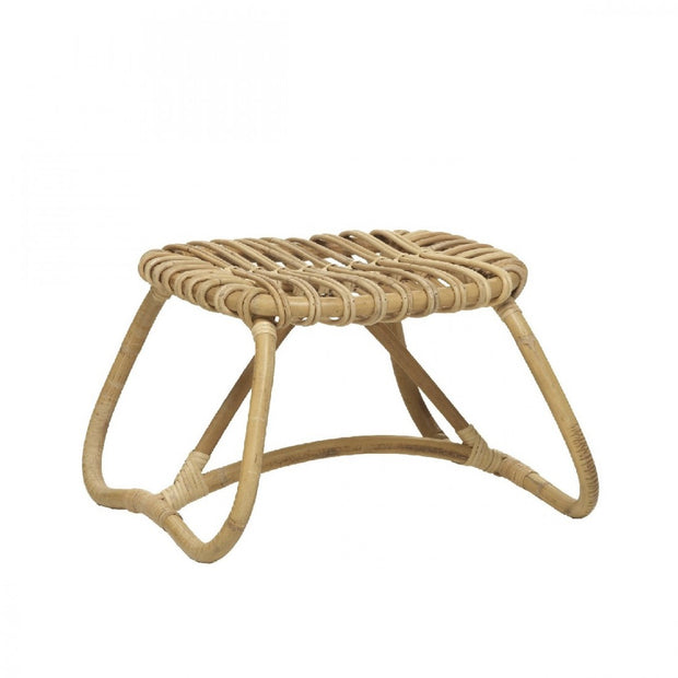 BOUCLE Side table/Footstool in NATURAL RATTAN CANE